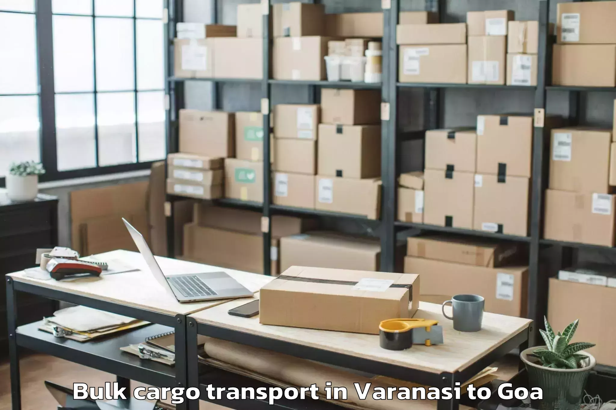 Book Varanasi to Chandor Bulk Cargo Transport Online